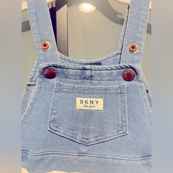 DKNY Toddler Hearts Overalls Dress Size 2T - Picture 2 of 4